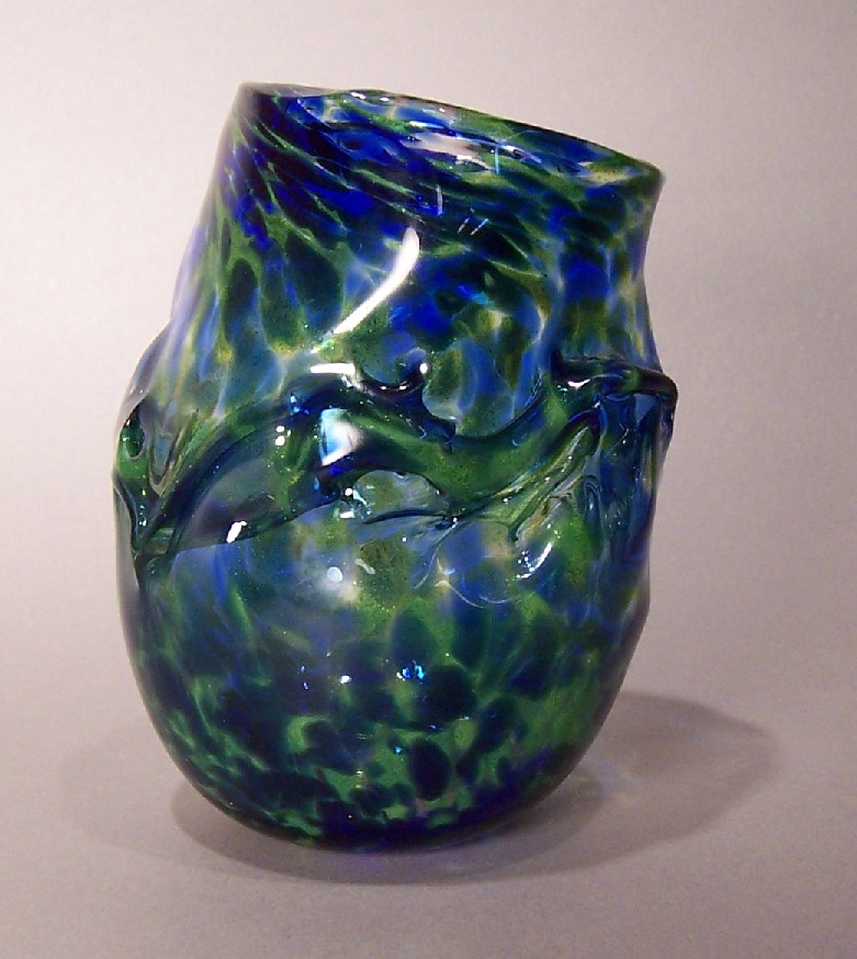 Wrinkled Blue-Green Vase 2