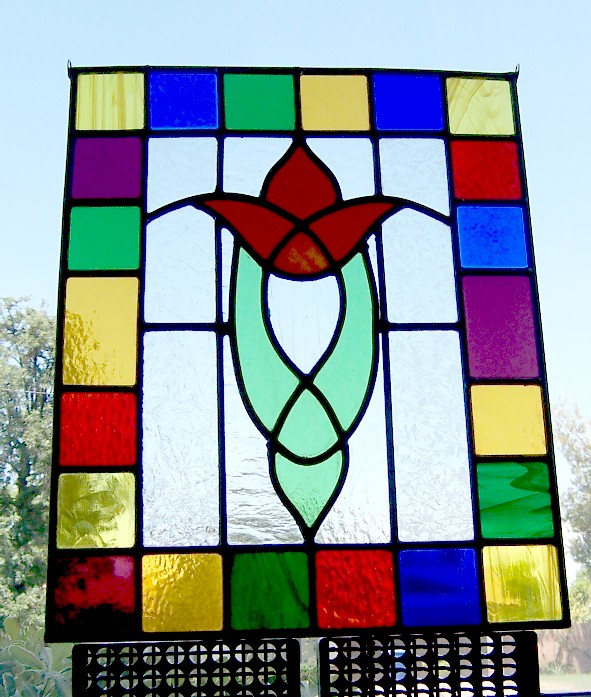 first-stained-glass-panel.jpg. I took a stained glass class at a local shop, 