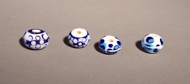 blue and white beads