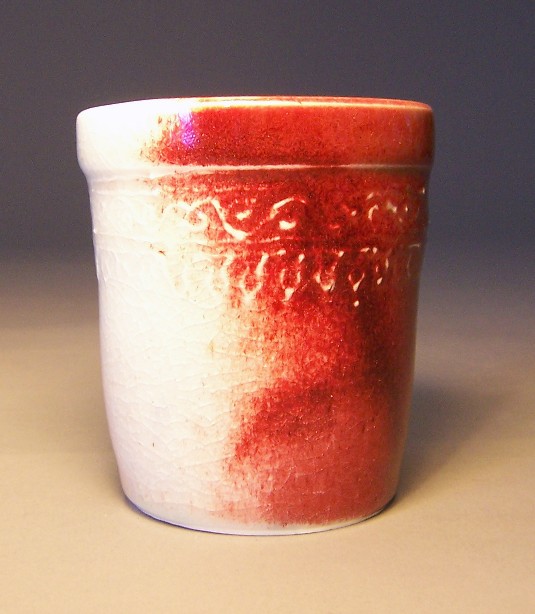 Red porcelain sliptrailed cup 1b