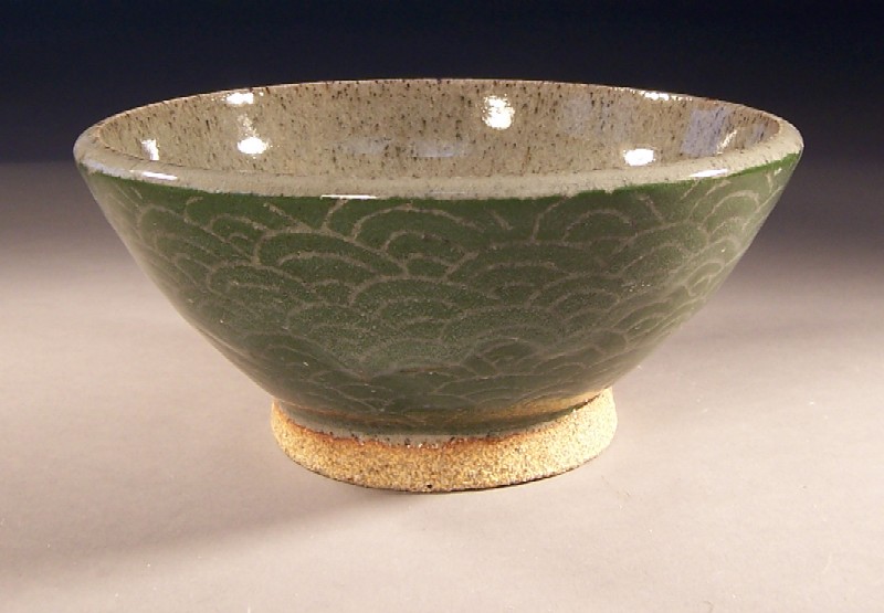 green fishscale bowl