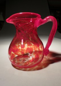 red glass pitcher