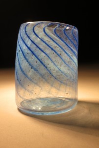 blue striped cup