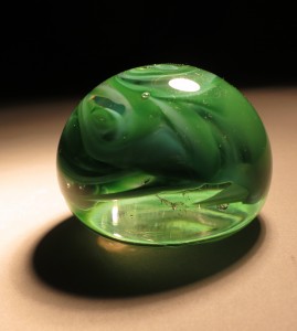 green paperweight