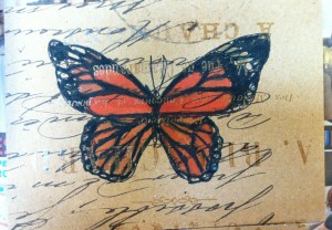 monarch script postcard