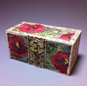 woodburned poppy box front